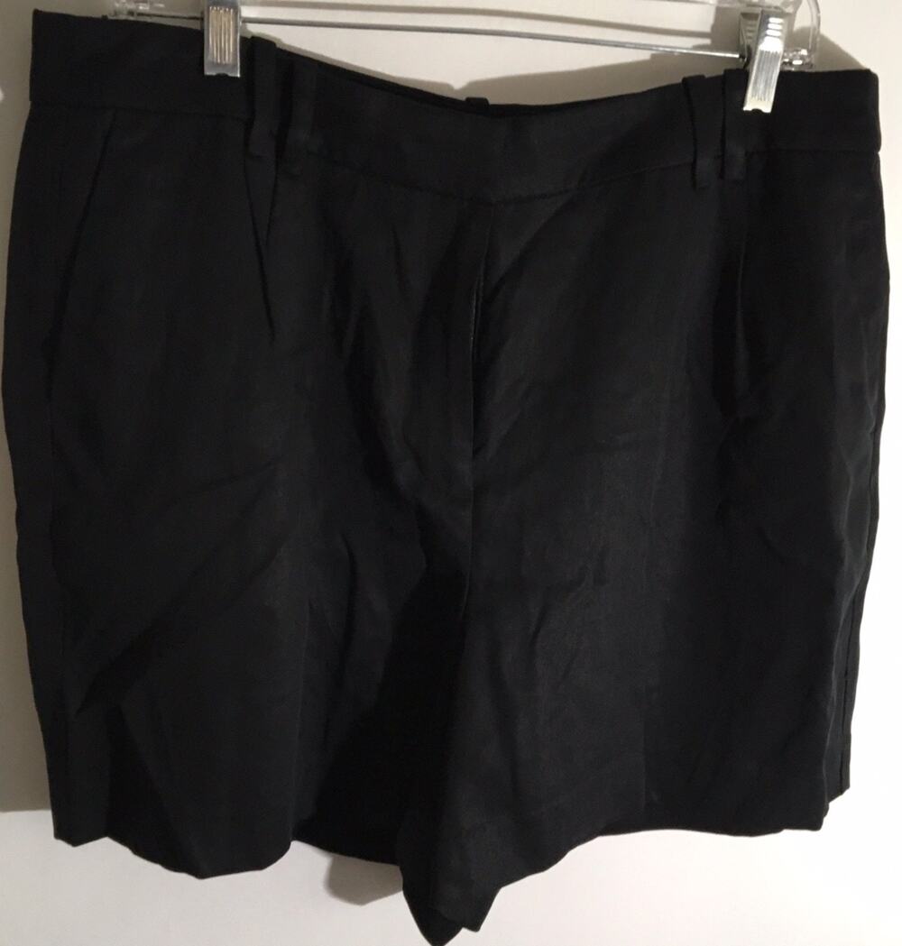 J.Crew Women's Size 14 Black High Rise Classic Tailored Preppy Pleated Shorts